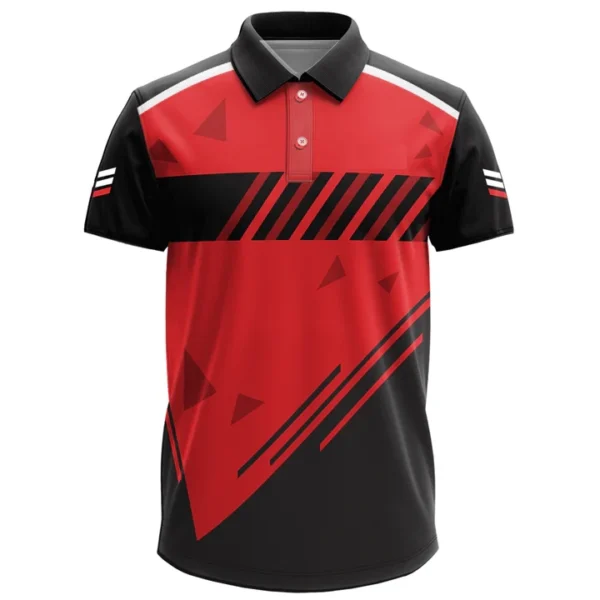 Red Collared Cricket Jersey